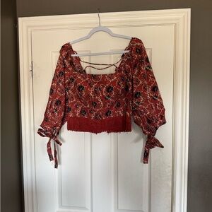 Peyton Puff Sleeve Fringe Top